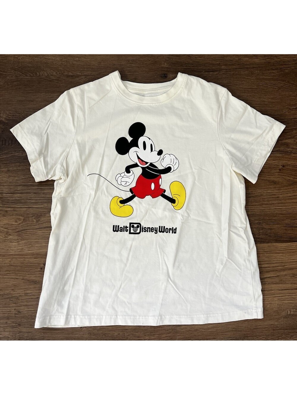 Walt Disney World Graphic T-Shirt Off White Cream Medium (M)